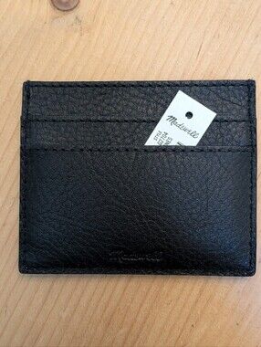 NWT Madewell The Card Case, Black Leather Card Holder